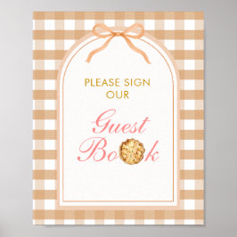 Buig onze Little Cutie Pie Guest Book Gingham Herf Poster
