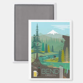 Buig, Oregon koelkastmagneet Magneet (Voorkant / Achterkant)