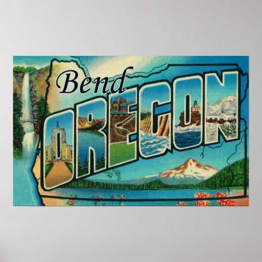 Buig, OregonLarge Letter ScenesBend, OF Poster (Voorkant)