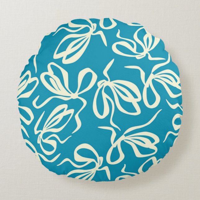 Buig patroon, naadloze textuur. Voor mode prints Rond Kussen (Voorkant)