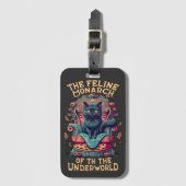 Buig voor de katachtige monarch van de onderwereld bagagelabel (Voorkant (verticaal))