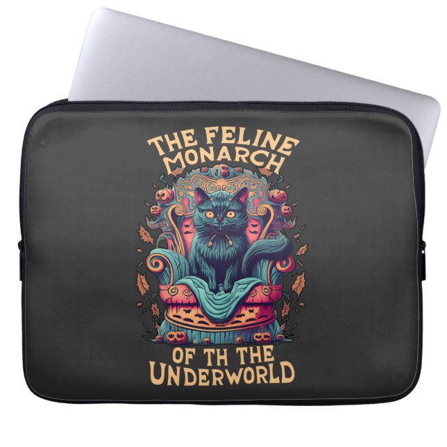 Buig voor de katachtige monarch van de onderwereld laptop sleeve (Voorkant)