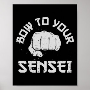 Buig Voor Je Sensei Grappige Karate Vechtkunst Cad Poster