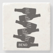 Buigboomflesje met buitenband stenen onderzetter (Voorkant)