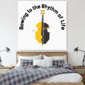 Buigen naar het Ritme van het Leven Cello Canvas Afdruk (Insitu (Slaapkamer))