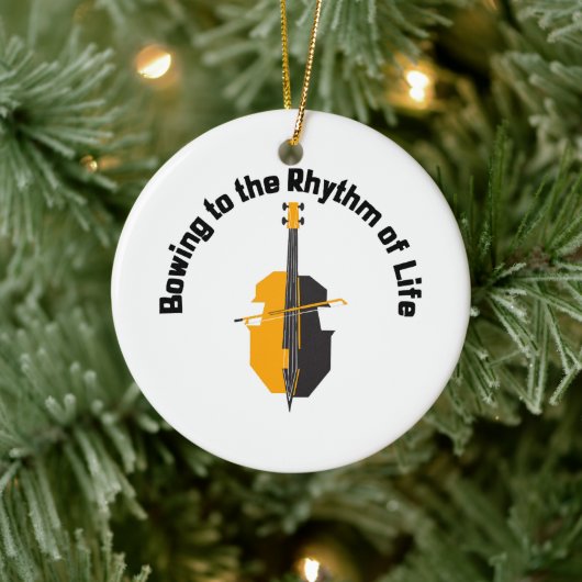 Buigen naar het Ritme van het Leven Cello Keramisch Ornament (Boom)