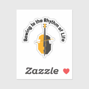 Buigen naar het Ritme van het Leven Cello Sticker