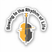 Buigen naar het Ritme van het Leven Cello Sticker (Voorkant)