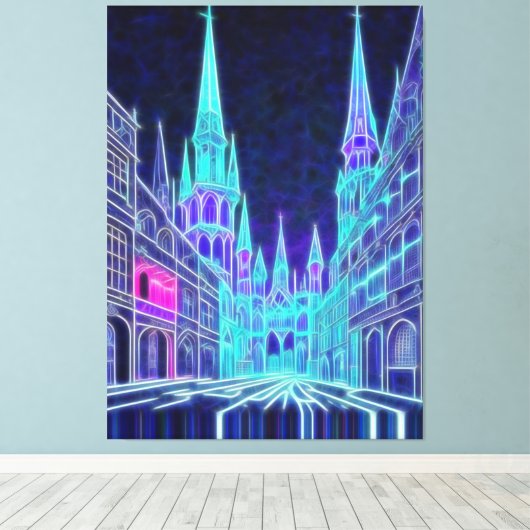 Buigende Akropolis Canvas Afdruk (Insitu (Houten vloer))