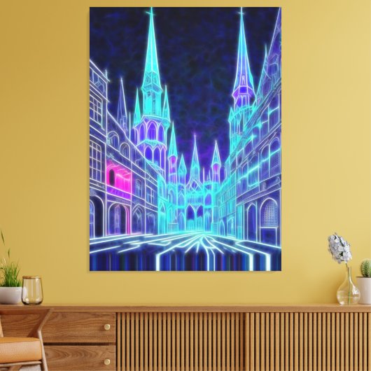 Buigende Akropolis Canvas Afdruk (Insitu (Woonkamer))