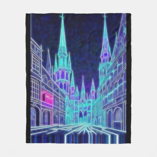 Buigende Akropolis Fleece Deken (Voorkant)