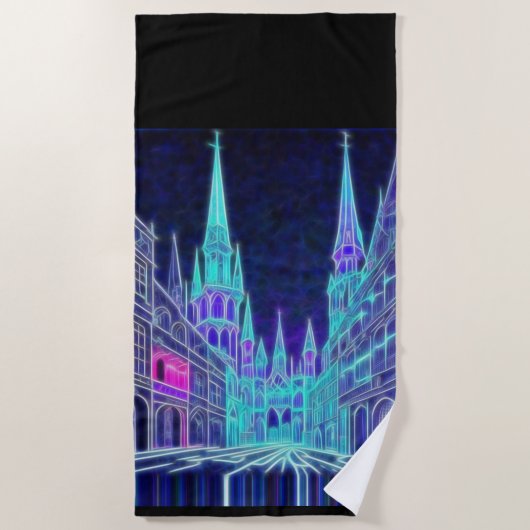 Buigende Akropolis Strandlaken (Voorkant)