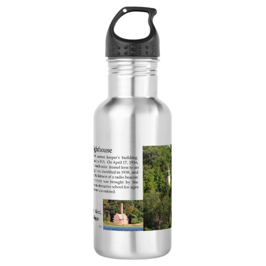 Buigkopflesje van vuurtoren waterfles  (Voorkant)