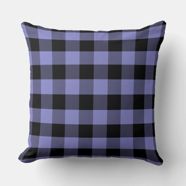 Buigpatroondraad van het type Black en Periwinkle Kussen (Voorkant)