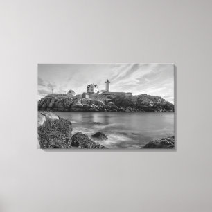 Buigvuurtoren zwart-wit canvas afdruk