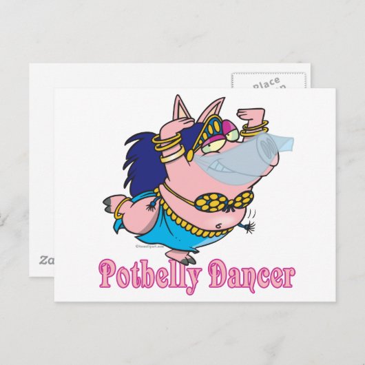 buik dancer grappig varkensvarken briefkaart (Voorkant / Achterkant)