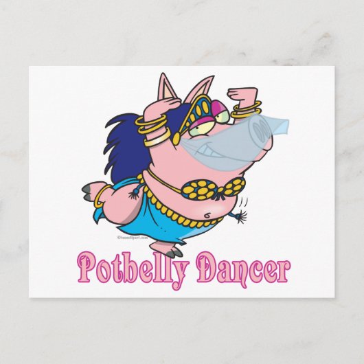 buik dancer grappig varkensvarken briefkaart (Voorkant)