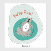 "Buik Wrijven" Grappige hond geïllustreerd Mint Gr Sticker (Vel)