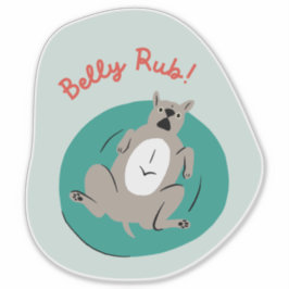 "Buik Wrijven" Grappige hond geïllustreerd Mint Gr Sticker