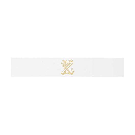 Buikband KZ monogram of ZK monogram Uitnodigingen Wikkel (Vlak)