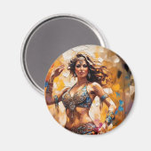 Buikdans kleurrijke ronde magneten (Voorkant / Achterkant)