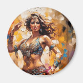 Buikdans kleurrijke ronde magneten (Voorkant)