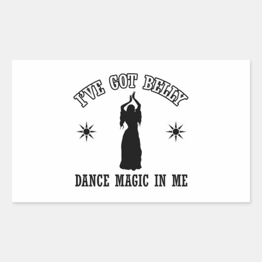 buikdansen ontwerp rechthoekige sticker (Voorkant)