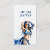 BUIKDANSER BOLLYWOOD OOSTERSE WATERVERF BLAUW VISITEKAARTJE (Voorkant)