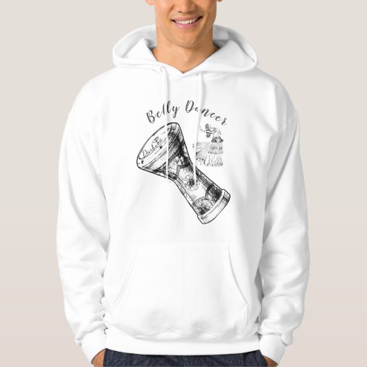 Buikdanseres Darbuka Drum Basic Hooded Sweatshirt (Voorkant)