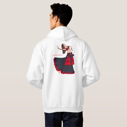 Buikdanseres Darbuka Drum Basic Hooded Sweatshirt (Achterkant volledig)