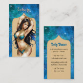 Buikdanseres Marokkaans blauw turquoise Visitekaartje (Voorkant / Achterkant)