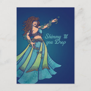 Buikdanseres Ruby Teal Kunst  Briefkaart