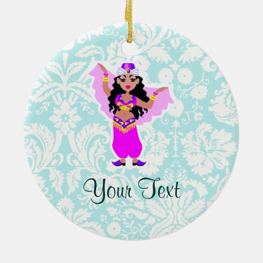 Buikdanseres; Schattige Keramisch Ornament (Achterkant)