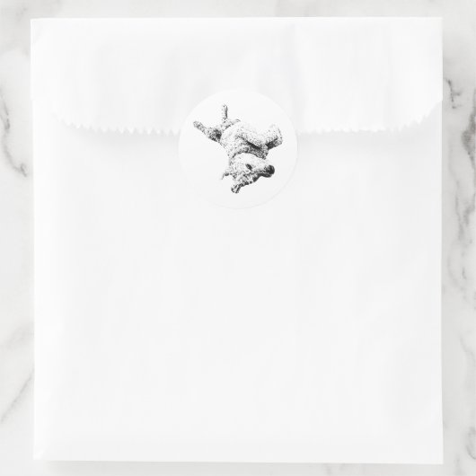 buikligging ronde sticker (Tas)