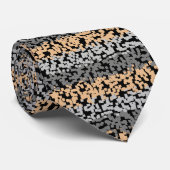 Buikperziken, grijze en zwarte horizontale strepen stropdas (Opgerold)