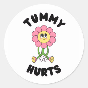 'Buikpijn' Mooie Grappige Gezondheidsbewustzijn St Ronde Sticker