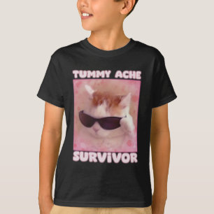 Buikpijn Overlevende kat Grappig T-shirt