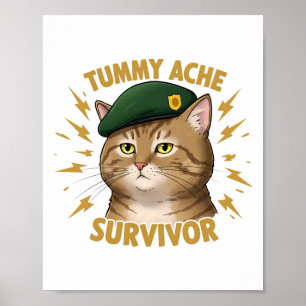 Buikpijn Overlever Sticker Poster