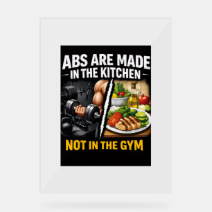 Buikspieren Worden Gemaakt in de Keuken Muurkunst Acryl Bord