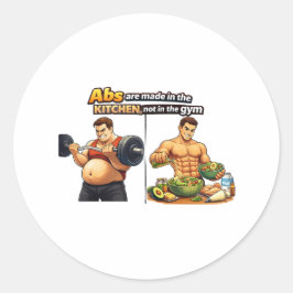 Buikspieren Worden in de Keuken Gemaakt Bord Ronde Sticker