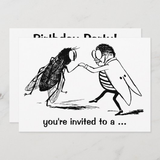  buikvliegers dansend Birthday Party Kaart (Voorkant / Achterkant)