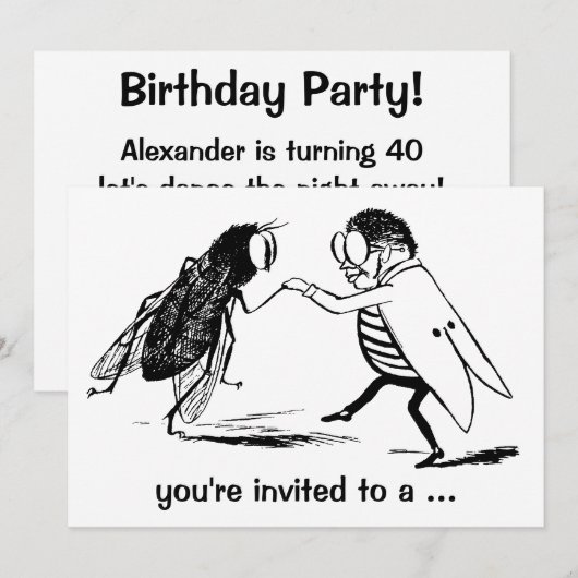  buikvliegers dansend Birthday Party Kaart (Voorkant / Achterkant)