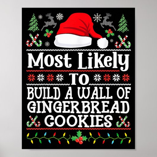 Build A Wall Of Gingerbread Cookies - Christmas Re Poster (Voorkant)