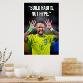 Build Habits Not Hype Motivation Poster (Keuken)