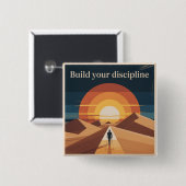 Build Your Discipline Vierkante Button 5,1 Cm (Voorkant /achterkant)