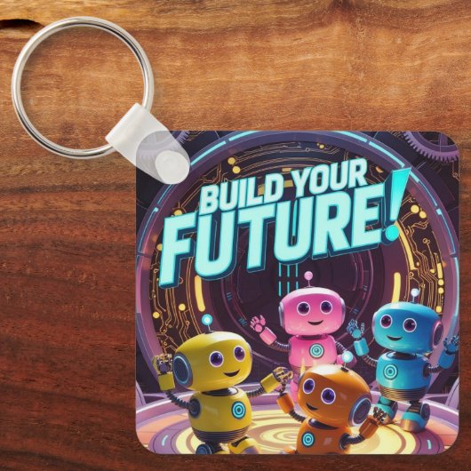 Build Your Future with Kids in Space Sleutelhanger (Voorkant)