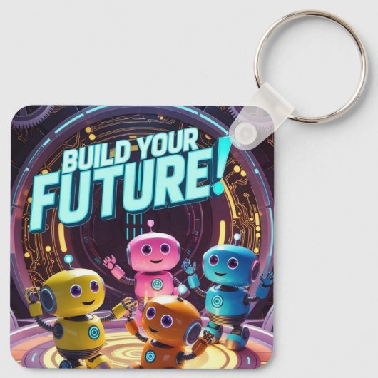 Build Your Future with Kids in Space Sleutelhanger (Achterkant)