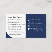 Builder Business Card Template bewerkbare aannemer Visitekaartje (Achterkant)