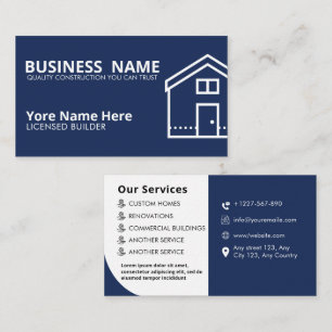 Builder Business Card Template bewerkbare aannemer Visitekaartje