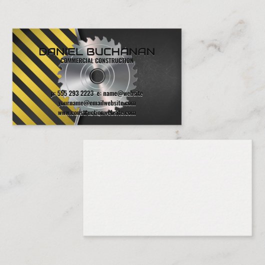 Builder Construction | Circular Saw Visitekaartje (Voorkant / Achterkant)